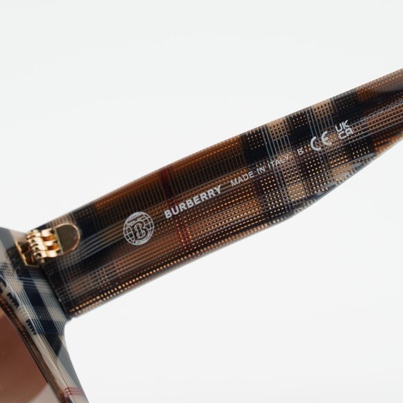 Burberry BE4364 396713 Sunglasses Check Brown Square Frame, Brown Lenses main image 8